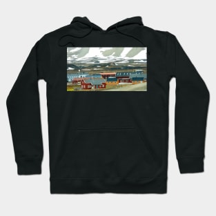 A group of houses at Ny-Alesund, Svalbard, Norway Hoodie